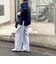 《防シワ》ウォッシャブルウールライクセミワイドパンツ