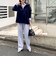 《防シワ》ウォッシャブルウールライクセミワイドパンツ