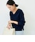 【WEB限定】《手洗い可能》片衿パール総針Vネックプルオーバー