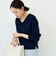 【WEB限定】《手洗い可能》片衿パール総針Vネックプルオーバー