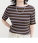 ボーダーリブニットプルオーバー
