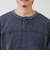 【ヴィンテージライク】硫化染めワッフル ヘンリーネックロングスリーブTシャツ