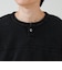 【ヴィンテージライク】硫化染めワッフル ヘンリーネックロングスリーブTシャツ