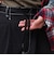 【アクセントを利かせたデザイン】ホワイトステッチ ワイドイージーパンツ