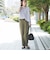 接触冷感リネンレーヨンテーパードパンツ（WEB限定サイズ）