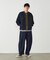 デニム×ポリエステルツイル切替ブルゾン