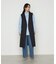 〔 TALLサイズ 〕 コットンサテンオルタージュ ロングシャツ