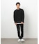 タテ畝ストレッチポンチ フェイクレイヤード クルーネックＴシャツ （長袖）