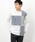 カラーブロック パッチワーク クルーネックＴシャツ（長袖）
