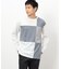 カラーブロック パッチワーク クルーネックＴシャツ（長袖）