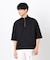 七分袖 フェイクレイヤード ハーフジップＴシャツ