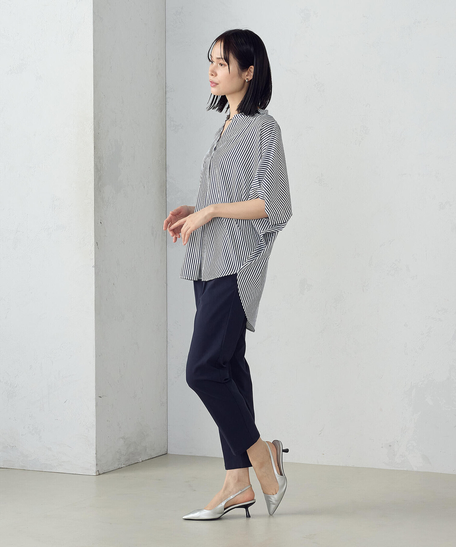 【美しいベーシックパンツ】テーパードパンツ