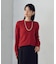 【ウォッシャブル】ベーシック 袖ボタンニット