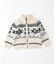 【雑誌掲載商品】雪柄 モールニット ジップアップ ブルゾン