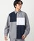 ウールライク ストレッチツイル ブロッキングシャツ