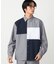 ウールライク ストレッチツイル ブロッキングシャツ