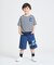 デニムワッペン付き ボーダー半袖Tシャツ