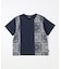 バンダナ柄プリント 切替半袖Tシャツ