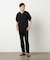 【接触冷感】USAコットン フェイクレイヤード キーネックTシャツ