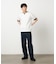 【接触冷感】USAコットン フェイクレイヤード キーネックTシャツ