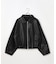 合成皮革 ジップアップブルゾン