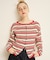 ストライプ組織2WAYニット /カーディガン