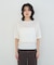 ストライプシアーフリンジニットプルオーバー/半袖
