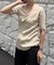 【一部店舗 / WEB限定】ハーフスリーブドレープリブニット