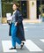 【ブルー】ダブルクロスセンタープレスパンツ