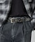 【ウエスタン スタッズ レザー ベルト】35mm black Studded b