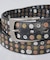 【ウエスタン スタッズ レザー ベルト】35mm black Studded b