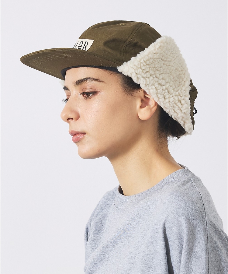【POLER / ポーラー】2WAY COTTON BOA FLAP CAP /