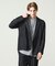 プリーツ ストライプ バンドカラーシャツ / 楊柳 ストレッチ