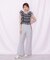 シャーリングシアーリングチェックブブラウス