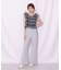 シャーリングシアーリングチェックブブラウス