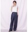 シャーリングシアーリングチェックブブラウス
