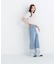 ヘムレースワイドデニムパンツ