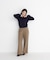 ストライプフリルネックニット 26AW