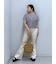 【4サイズ展開XS-L] 内スリットベルボトムデニムパンツ