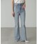 【4サイズ展開XS-L] 内スリットベルボトムデニムパンツ