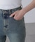 【4サイズ展開XS-L] 内スリットベルボトムデニムパンツ