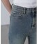 【4サイズ展開XS-L] 内スリットベルボトムデニムパンツ