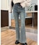 【4サイズ展開XS-L] 内スリットベルボトムデニムパンツ