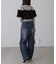 ストレートワイドクラッシュデニムパンツ