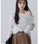 シャギーオフショルドレープネックニット
