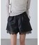 レースレイヤードエコレザーショートパンツ