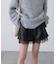 レースレイヤードエコレザーショートパンツ