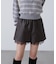 レースレイヤードエコレザーショートパンツ
