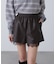 レースレイヤードエコレザーショートパンツ