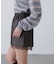 レースレイヤードエコレザーショートパンツ